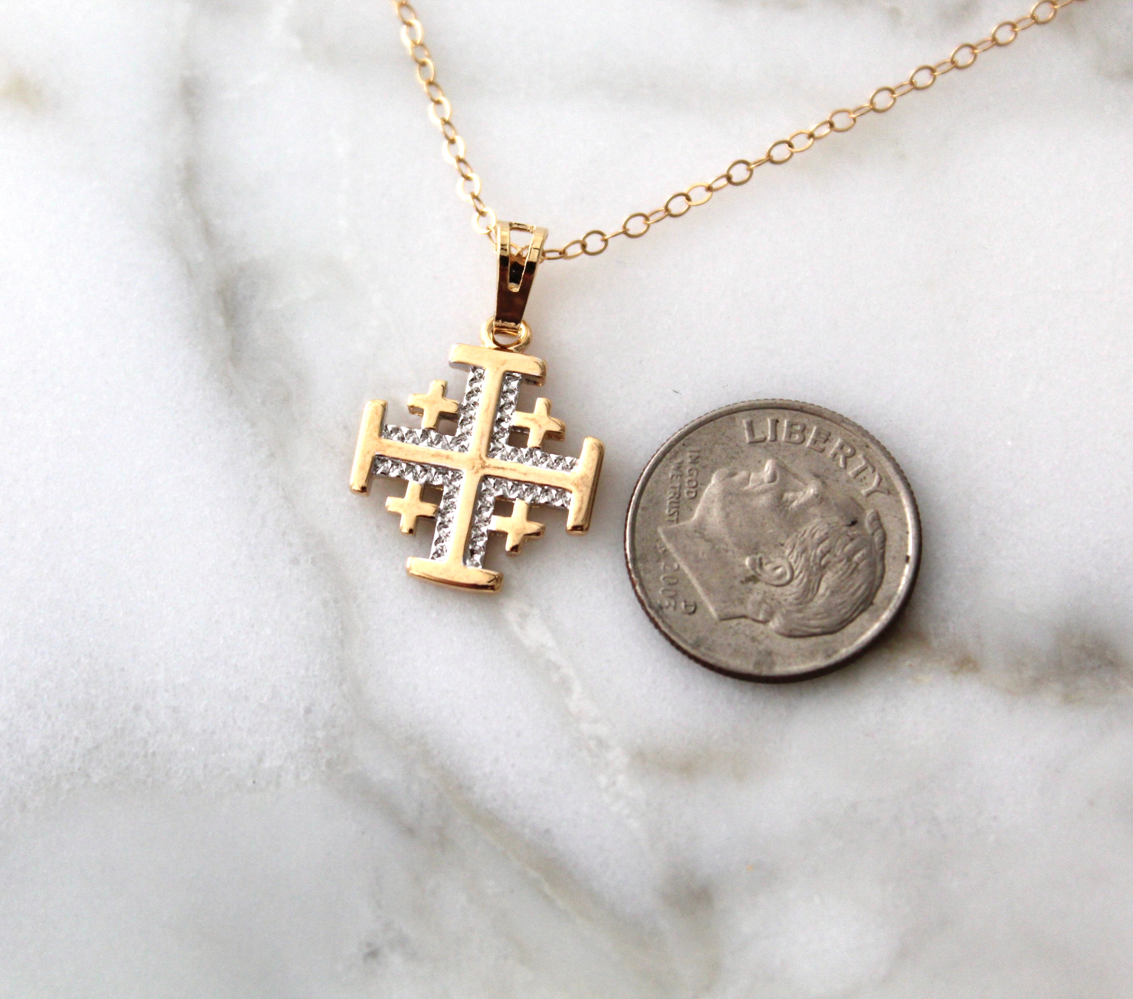 Italian Sterling Jerusalem Cross Necklace | The Catholic Company®